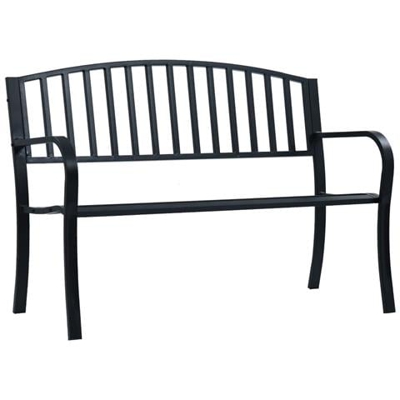Panchina Da Giardino 125 Cm Nera In Acciaio