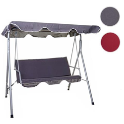 Dondolo Da Giardino A 3 Posti Hwc-d61 Acciaio Tessuto Grigio Scuro precio