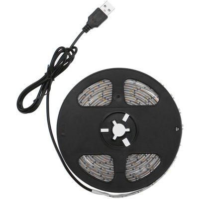 Insma - Striscia LED USB Catena lampada LED impermeabile con illuminazione di sfondo TV USB 5V (bianco caldo, USB 5M)