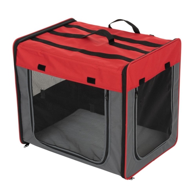 Trasportino First Class Basic rosso / grigio per cani  - M: L 61 x P 46 x H 53,5 cm