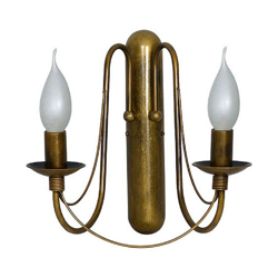 Homemania - Lampada a Parete Lilium - Applique - Oro, Rame in Metallo, 35 x 30 x 33 cm, 2 x E14, 40W en oferta