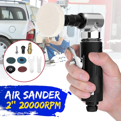 Drillpro - Set di smerigliatrice pneumatica per smerigliatrice pneumatica da 2 pollici con tampone pneumatico angolare a 90 °