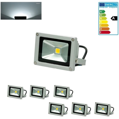 6x faro faretto proiettore lampada a LED color bianco freddo 10W da esterno