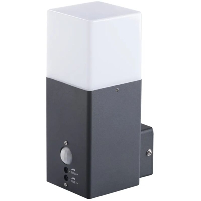 lampada parete vadra 1 luce 220-240 volt CE E27 IP44 antracite di movimento interno ed esterno kan 29011