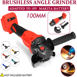 Drillpro - Utensile da taglio lucidatore multifunzione per smerigliatrice angolare senza spazzole da 800 W 100 mm per batteria Makita 18V (blu) precio