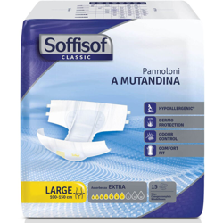 PANNOLONI A MUTANDINA ASSORBENZA 7 EXTRA MISURA LARGE 15PZ - Soffisof en oferta