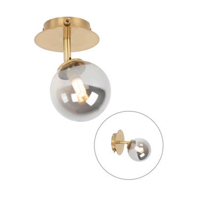 QAZQA Faretto athens - rustico - Vetro,Acciaio - Oro/Ottone - Tondo Max. 1 x Watt