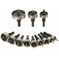 Drillpro - 12pcs HSS Lame per seghe a tazza Kit di denti 15-50mm Set di punte per trapano Utensile per taglierina per legno, plastica, metallo, lega características