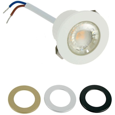 Arum Lighting - Mini faretto LED da incasso 1W IP44 + 3 cornici | Température de Couleur: Bianco neutro 4000K
