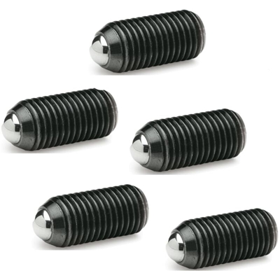 Ganter Norm elementi GN 615.3 della M4 di K – federnde Stampa pezzi con esagono incassato, Nero, 5 pezzi