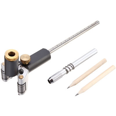 Strumento di misurazione parallela multifunzione 2 in 1 per la lavorazione del legno in linea retta con 2 matite con marcatore circolare a disegno