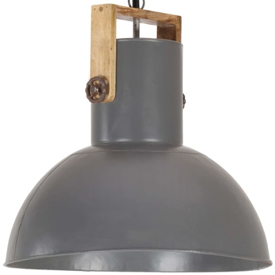 Lampada Soffitto Industriale 25 W Grigia Rotonda in Mango 52cm - Grigio - Youthup