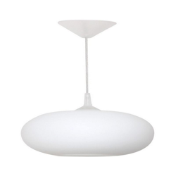 Lampada a Sospensione Cora - Lampadario - da Soffitto - Bianco in Plastica, Vetro, 27 x 27 x 70 cm, 1 x E27, 60W en oferta