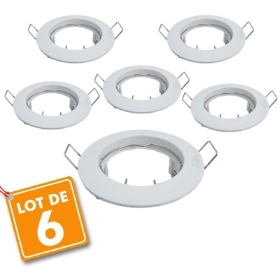 Eclairage Design - Set di 6 staffe fisse bianche da incasso D79