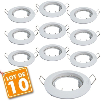 Eclairage Design - Set di 10 staffe fisse bianche da incasso D79