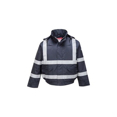 Portwest - Bomber Bizflame Anti Pioggia Multi Protezione | Navy - Small - NEUTRO (SENZA PERSONALIZZAZIONE) - Navy