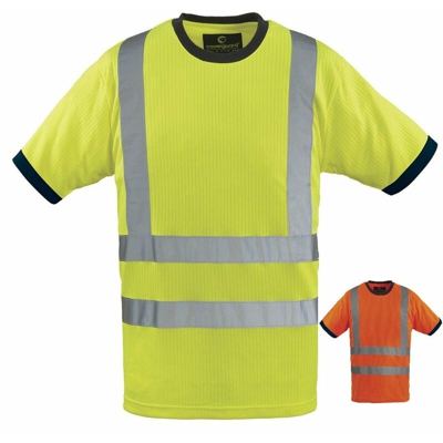 Maglietta alta visibilità da lavoro catarifrangente t-shirt S--XXXXL 185 g/m GIALLO FLUO XL