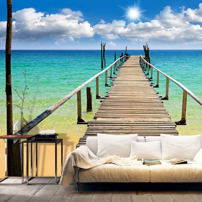 Fotomurale Beach sun bridge cm 250x175 - Artgeist