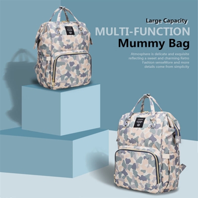 Insma - Zaini per mummia LEQUEEN Borsa impermeabile in tessuto Oxford Borsa per allattamento di grande capacità per la cura del bambino