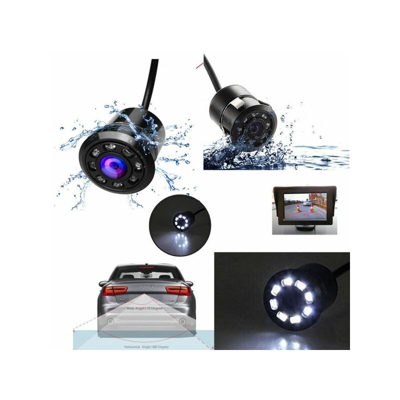 170° Retrocamera Telecamera Retromarcia 8 Led A Molla Mini A Colori Auto Suv