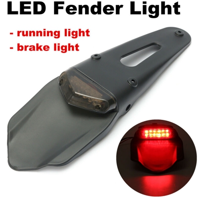 Fender LED Stop Fanale posteriore Universal Pr Motorcycle Enduro Trial Dirt BikeSmoke