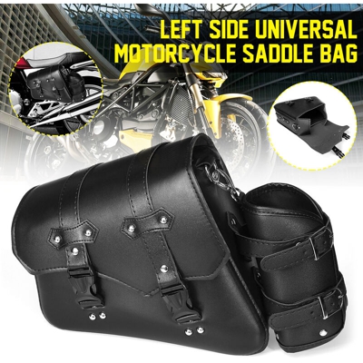 Borsa da sella universale in pelle PU per Harley Davidson sinistra