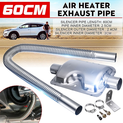 Tubo di scarico da 60 cm con silenziatore per riscaldatore diesel ad aria per parcheggio auto
