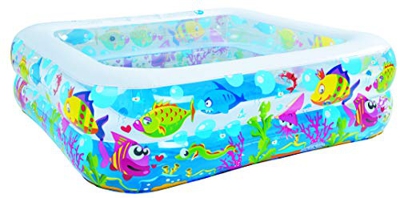 Pullach Hof Piscina quadrata con animali marini, ca. 145 cm x 145 cm x 45 cm, con kit di riparazione incluso