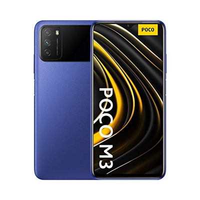 Xiaomi Poco M3 - Smartphone 4+128GB, 6.53" FHD+ Dot Drop Display, Snapdragon 662, 48MP AI Tripla Camera, 6000 mAh, Cool Blue, 16.23 x 7.73 x 0.96 cm