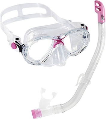 Cressi Combo Set Marea Vip Jr, Set composto da Maschera Marea Jr e Snorkel Top Unisex Bambino, Trasparente/Rosa, Taglia Unica