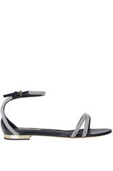 Embellished leather sandals en oferta