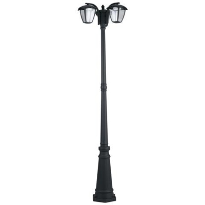 LANT-LADY / P3 - Palo con due lanterne elegante di colore nero 9 watt 4000 kelvin