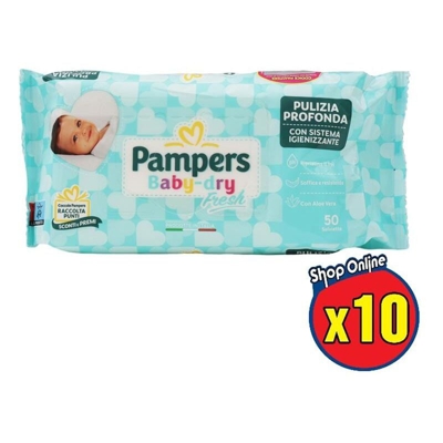 10 Salviette Umidificate Pampers Bambini Baby Fresh