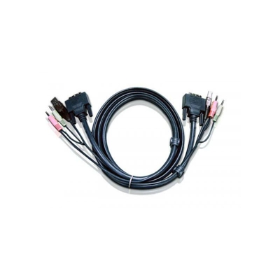 6ft USB DVI-D Single Link cavo per tastiera, video e mouse Nero 1,8 m - Aten