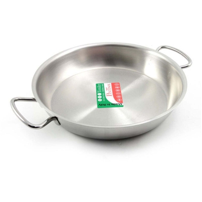 Tegame per induzione in acciaio inox con 2 manici Inox Diametro 40 cm