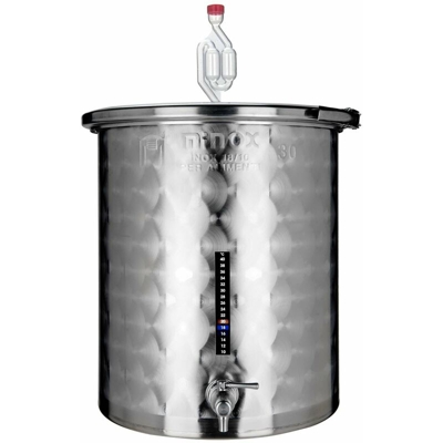 Milo - Fermentatore inox professionale per birra artigianale, Fondo Piano con tappo a pressione -300 Lt