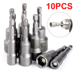 10 pezzi 1/4 "6-19 mm con bussola per cacciavite magnetico set di punte per trapano a percussione metrico precio
