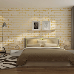 Carta da parati Rotolo di carta con motivo a pietra vintage in mattoni 3D 0,53 * 10M per rivestimento murale del soggiorno precio
