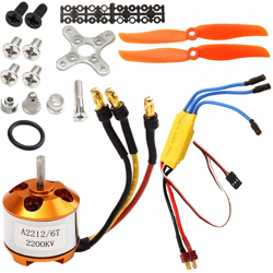 Motore brushless RC 2200KV A2212-6 + 30A ESC + kit di montaggio gratuito per aereo RC en oferta
