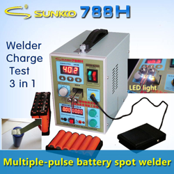 SUNKKO 788H-USB Saldatrice a punti a impulsi di precisione 18650 Saldatrice a batteria con LED Test batteria e funzione di ricarica + Test banca di características