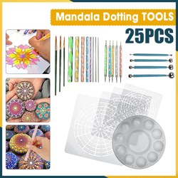 25pcs Mandala che punteggiano gli strumenti che punteggiano per lo stampino delle rocce della pittura delle rocce precio
