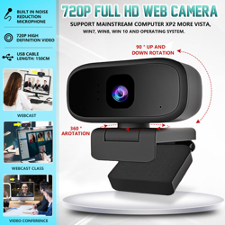 Videocamera per computer da gioco USB 2.0 per PC con webcam 720P per conferenze / live streaming / giochi / chiamate con microfono incorporato precio