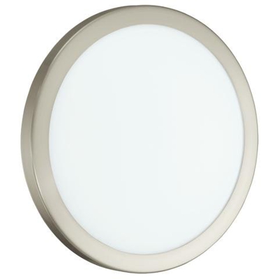Led Arezzo Plafoniera Nickel Satinato Con Vetro Satinato Diametro 34.5 Cm Led 18w