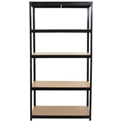 Scaffale Officina Ufficio Garage Hwc-e33 Large Metallo Mdf 5x Ripiani Colore Nero precio
