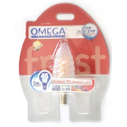 Omega - FILAMENT SMERIGLIATA OLIVA E14 5W 500LM 3000K A+ en oferta