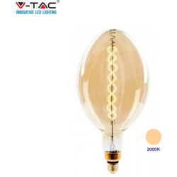 VT-2168D LAMPADINA E27 FILAMENTO LED A DOPPIA SPIRALE 8W BULB A180 CON VETRO AMBRATO DIMMERABILE - SKU 7463 - V-tac en oferta