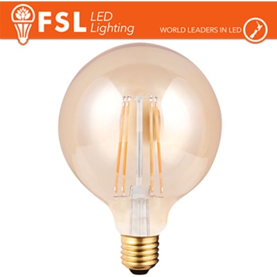 FSL - lampada globo led filamento 95 mm 220-240 volt 300° 6 watt A+ CE E27 ambra bianco caldo no lif flg95v6w22k27