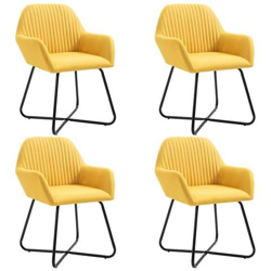 Sedie Da Pranzo 4 Pz Gialle In Tessuto en oferta