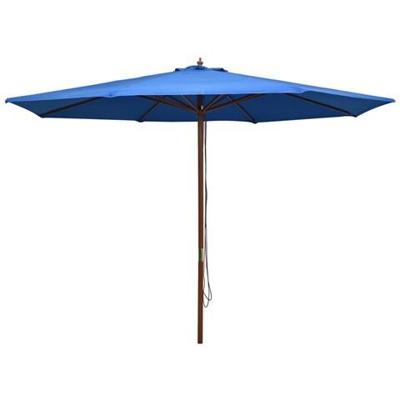 Ombrellone Da Esterni Con Palo In Legno 350 Cm Blu