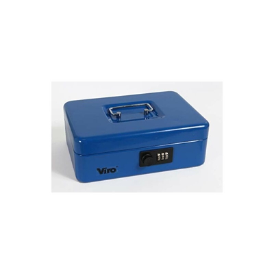 4263 Cassetta Portavalori a Combinazione Variabile, Blu, 250 x 180 x 88 mm - Viro